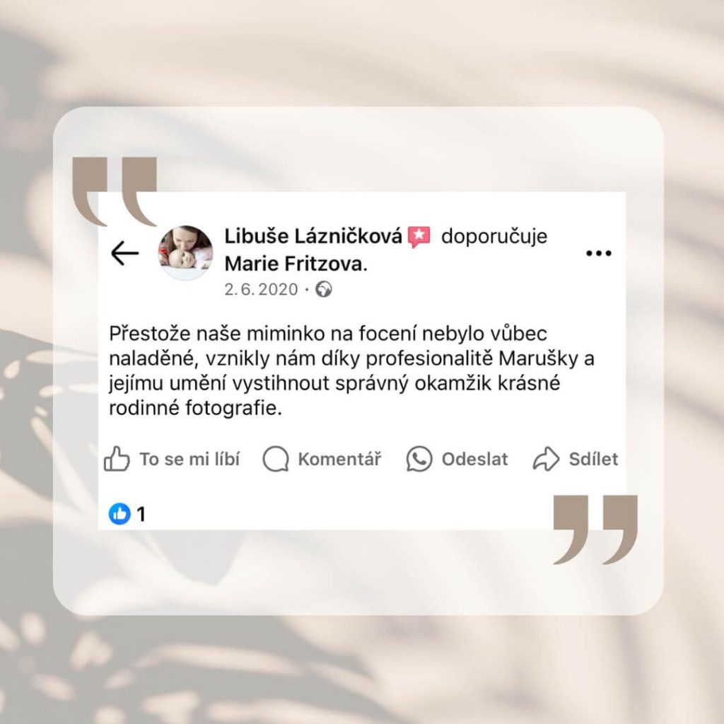 Screenshot shot reference na focení s miminkem Marie Fritzová